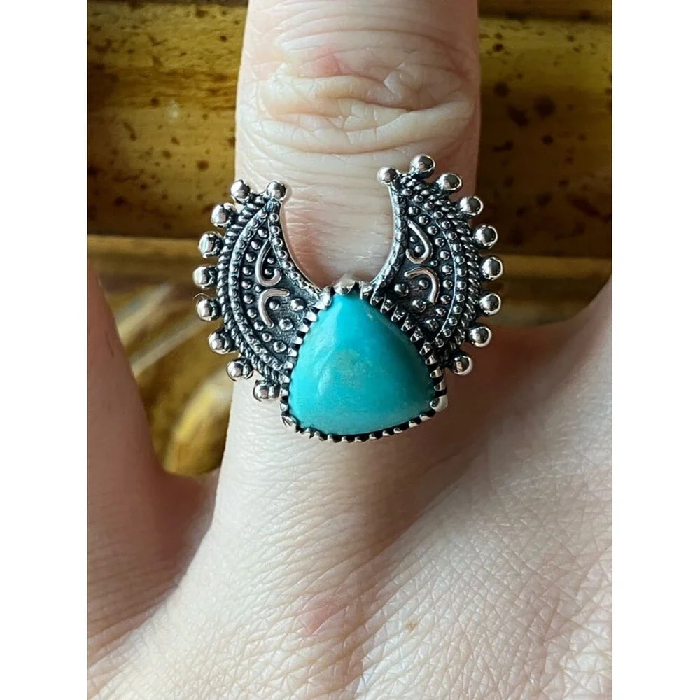 Royston Turquoise Sterling Silver Ring Size 8